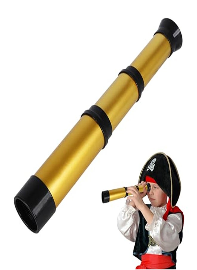null - Pirate Monocular Telescope Toy – Retractable Kid’s Telescope (Golden) - Image 1