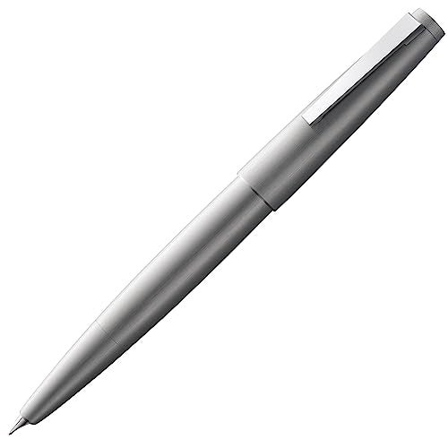 Lamy 2000 silver - elegant fountain pen in a velvety matt polished stainless steel barrel - 14 ct. gold nib, partially platinum-plated - nib size EF - Image 1
