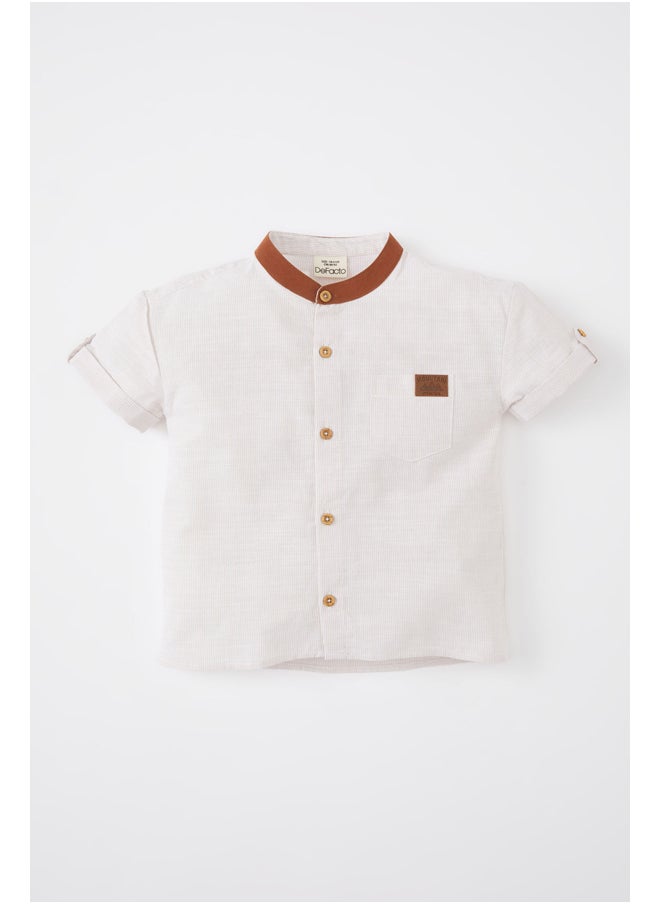 DeFacto - Babyboy Regular Fit Shirt Neck Woven Short Sleeve Shirt - Image 1