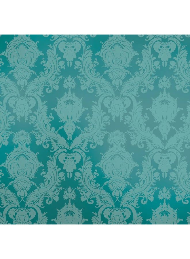 Tempaper Teal Damsel Removable Peel and Stick Damask Wallpaper, 20.5 in X 16.5 ft, Made in The USA - Image 1