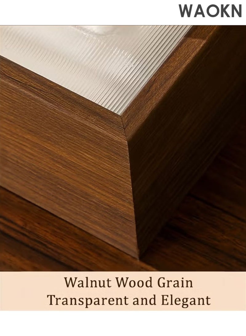 WAOKN Tissue Box Cover, Rectangular Multifunctional Tissue Box Holder with Sliding Lid, Wood Decorative Facial Tissue Box ,Facial Tissue Paper Box Cover,Organizer for Living Room Bedroom Home Night Stand Office Table,brown. - Image 3