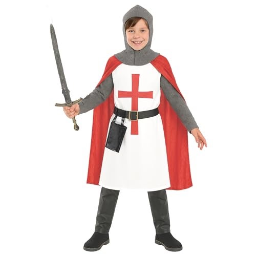 fun shack Crusader Costume Kids, Knight Costume Kids, Medieval Knight Costumes Boys, Boys Halloween Costumes, Medium - Image 1