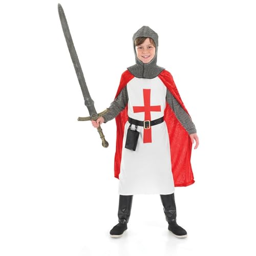 fun shack Crusader Costume Kids, Knight Costume Kids, Medieval Knight Costumes Boys, Boys Halloween Costumes, Medium - Image 2