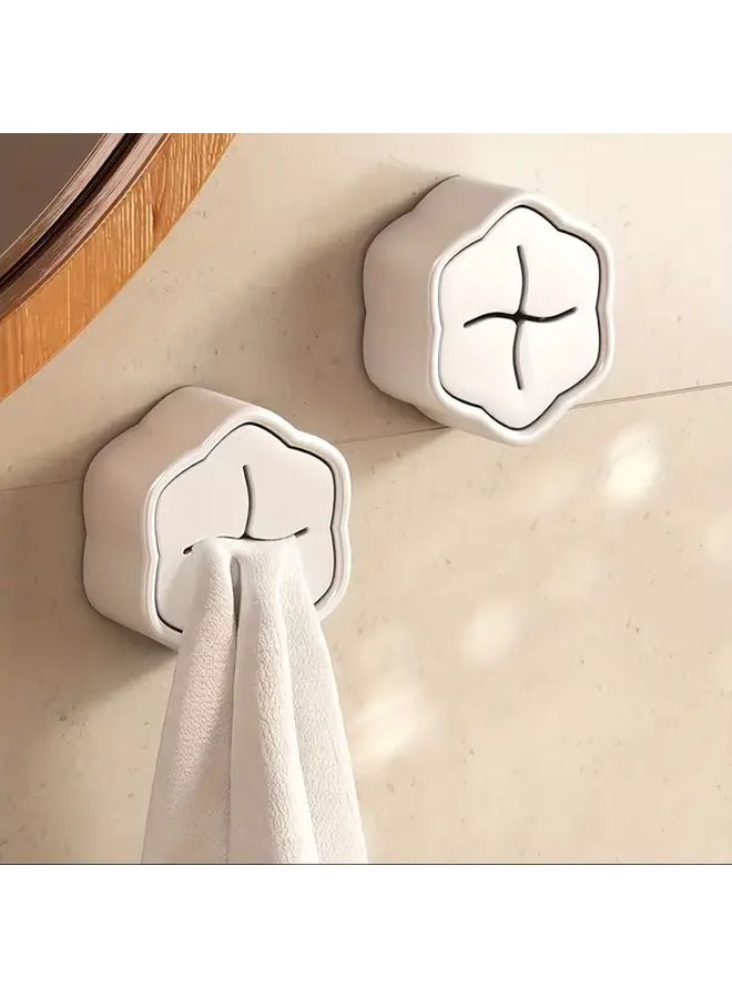 4 Pcs Modern Classic Hexagonal Bathroom Towel Rack Set Wall Mounted Space Saving Shelf And Towel Holder With Adhesive Or Screw Mount Durable Plastic Multi Room Organizer For Shower Bathtub Powder Room Easy Install No Drilling Required - Image 1