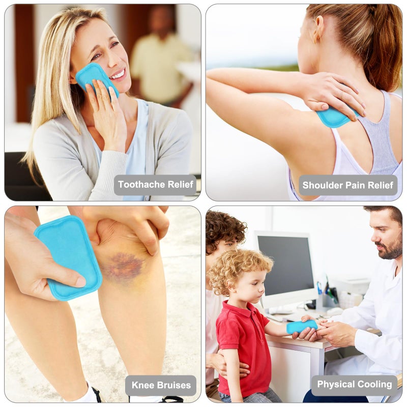 GROTTES Reusable Small Ice Packs - Hot & Cold Mini Gel Cold Packs for Injuries, Sinus Relief, Tired Eyes, Headaches, First Aid, Pain Relief, Wisdom Teeth, Face - 6 Packs - Image 2