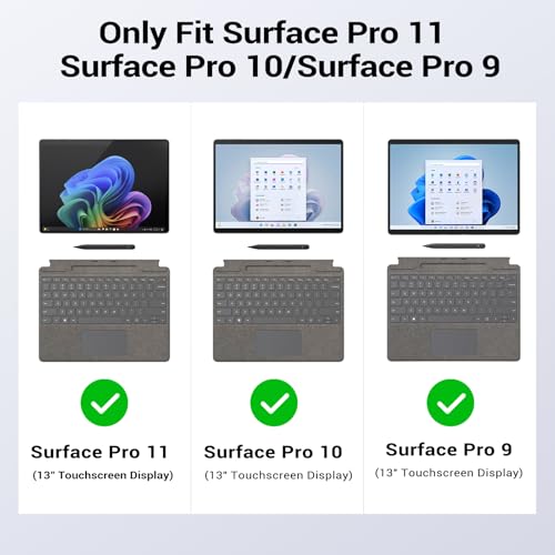 MoKo Case Compatible with Microsoft Surface Pro 11, Surface Pro 10, Surface Pro 9 13 Inch, All-in-One Protective Rugged Cover with Hand Strap, Compatible with Type Cover Keyboard, Blue - Image 2