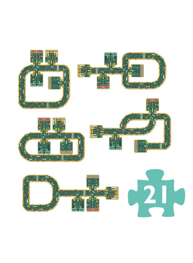 DJECO Pop To Play - Road Floor Puzzle - 21Pcs - Image 5