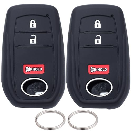 Lcyam 2PCS Silicone Rubber Key Fob Cover Suitable for Toyota 2025 2026 Tacoma Prius Corolla Cross 3 Button Smart Key Protector - Image 1