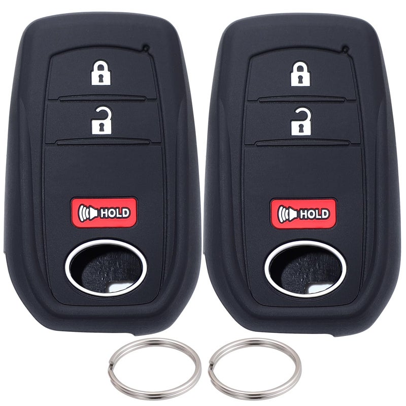 Lcyam 2PCS Silicone Rubber Key Fob Cover Suitable for Toyota 2025 2026 Tacoma Prius Corolla Cross 3 Button Smart Key Protector - Image 3