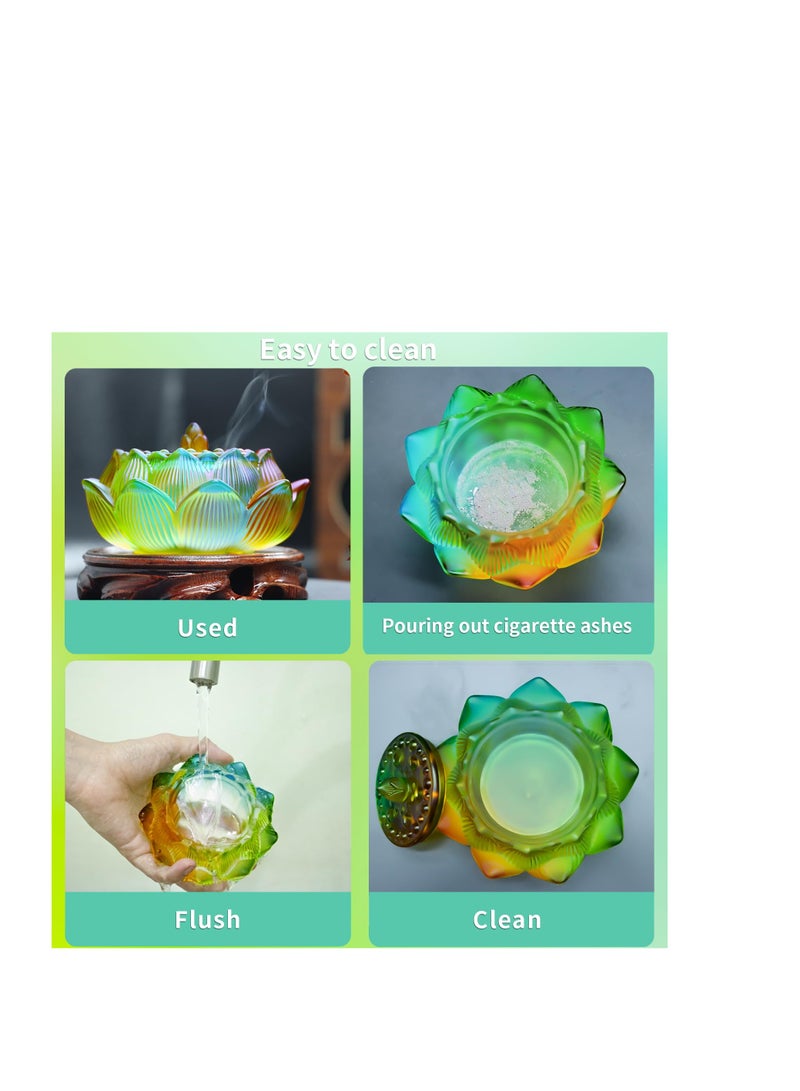 Barakah Incense Holder, Lotus Incense Holder, Coloured Glaze Incense Stick Holder, Incense Burner for Sticks, Morden Cone Incense Burner Holder Set, Aromatherapy Ornament, for Office Home Room Yoga - Image 4