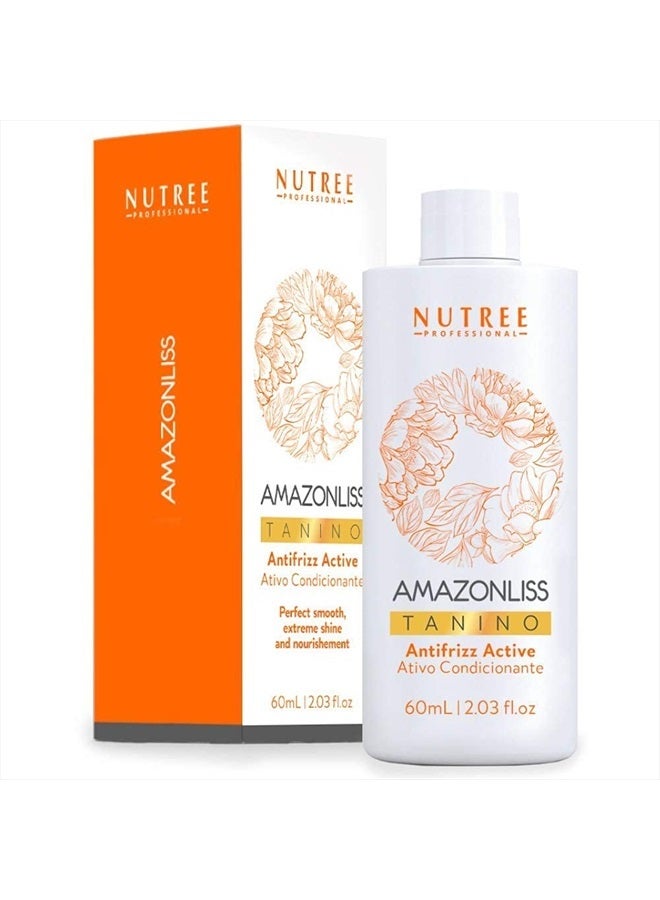 Amazonliss Hair Straightening Brazilian Treatment Tanino - Taninoplastia Hair Treatment - Smoothing, Hydrating, Repairing, Extreme Shine Effect - Formaldehyde Free - 2.03 Fl.oz (Tanino) - Image 1
