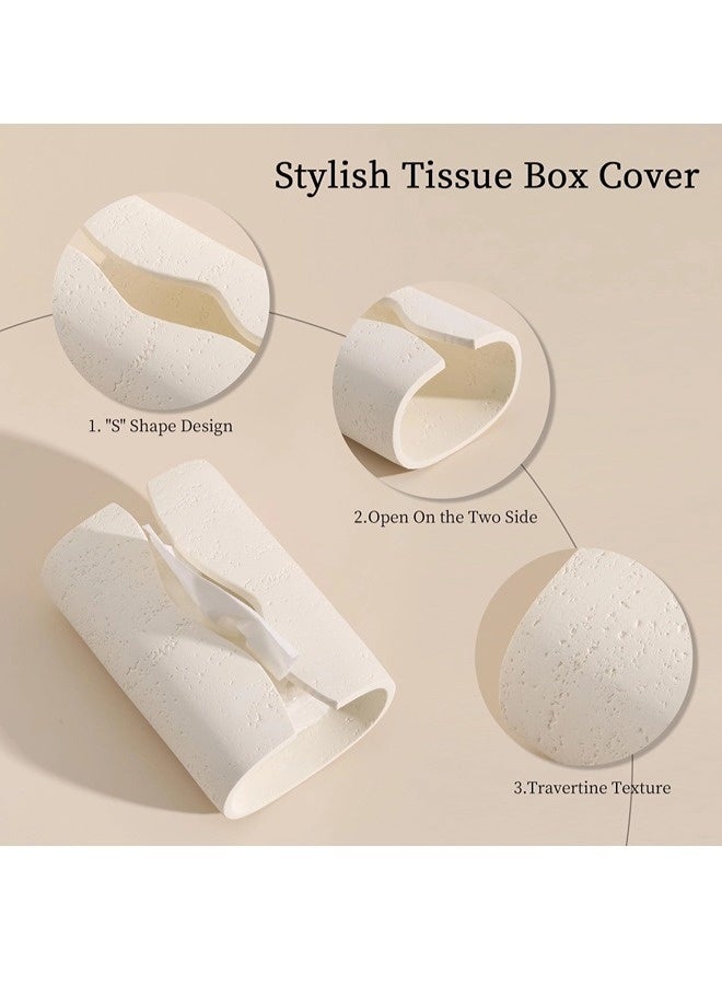 شيبشيب غطاء صندوق مناديل مستطيل، حامل مناديل وجه من الراتنج، حامل ورق تواليت، منظم مناديل ديكوري، موزع مناديل ورقية للديكور المنزلي للحمام والمطبخ وغرف النوم وغرف المعيشة والمكاتب - Image 2
