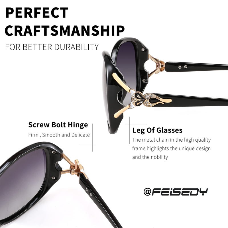 FEISEDY Women Oversized Polarized Sunglasses Ladies Large Shades Classic Fox Sunglasses B2730 - Image 4