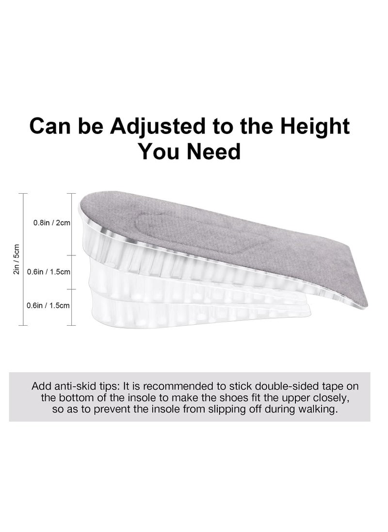 Captaintech - 2 Pairs Heel Lift Inserts Height Increase Insole Invisible Heightening Sillicone 3-Layer Support Insoles Height-Adjustable Shoe Pads Foot Cushion for Shoes - Image 1