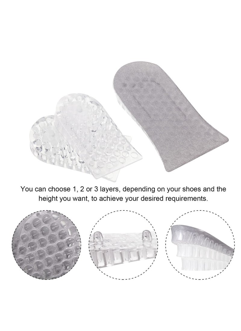 Captaintech - 2 Pairs Heel Lift Inserts Height Increase Insole Invisible Heightening Sillicone 3-Layer Support Insoles Height-Adjustable Shoe Pads Foot Cushion for Shoes - Image 1