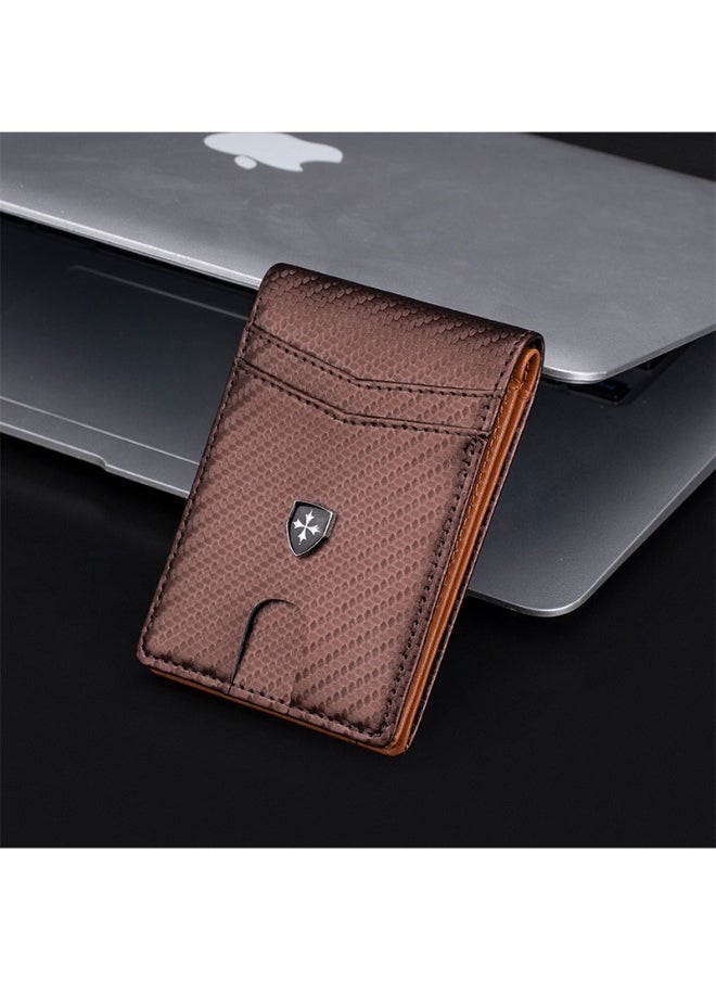 baellerry Men's Wallet Carbon Fiber Multi-card Wallet Multi-functional Thin RFID Anti-magnetic Card Bag  - Image 2