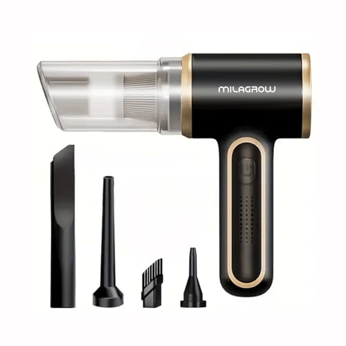 MILAGROW Duster Gold Portable Vacuum Cleaner with 6500Pa Suction, Handheld Portable Vacuum Cleaner & Blower, Cordless & Rechargeable with Multipurpose Accessories for Car/Home/Office/Outdoors - Image 1