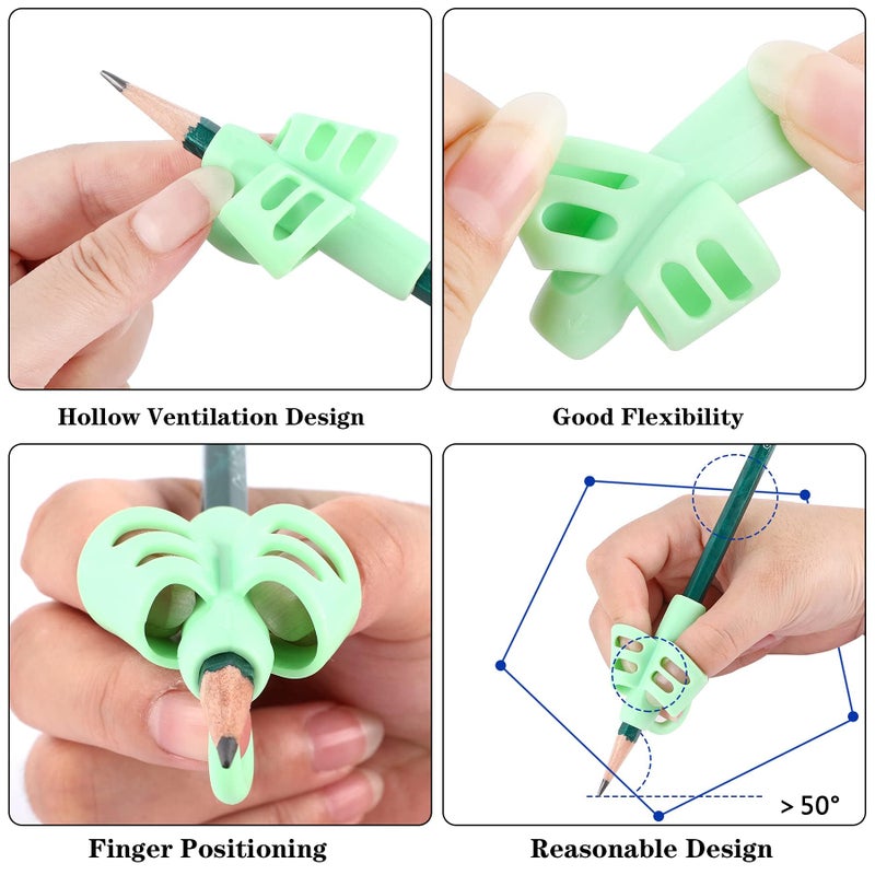 SANNIX 16 PCS Pencil Finger Grips for Kids Handwriting Grip Posture Correction Training Pen Writing Aid Tool for Kids Toddler Preschool Children Adults Students Special Needs - Image 3