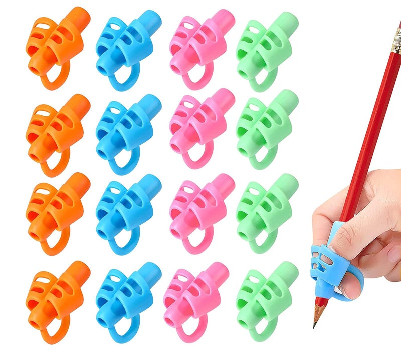 SANNIX 16 PCS Pencil Finger Grips for Kids Handwriting Grip Posture Correction Training Pen Writing Aid Tool for Kids Toddler Preschool Children Adults Students Special Needs - Image 1