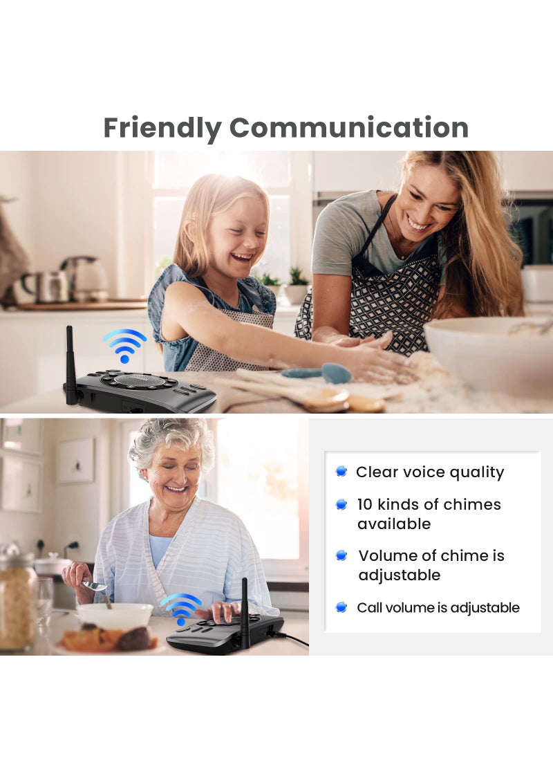 Wuloo Wuloo Hands-Free Intercoms Wireless for Home Business, Upgrade Two Way Audio Intercom System for Elderly, Full Duplex Room to Room Intercom with 5280 ft Range Clear Sound Anti-Interference, Pack of 4  - Image 3