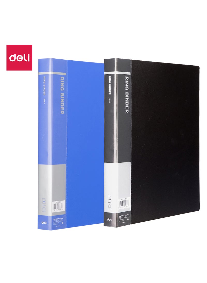 Deli 2 Ring Binder, A4 Folders Ring Binder Perfect for for School Projects, and Reports, Large Documents Storage File - Assorted Colors  - Image 1