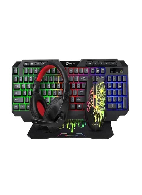 Gaming Accessories Set: Keyboard + Mouse + Mouse Pad + Headset