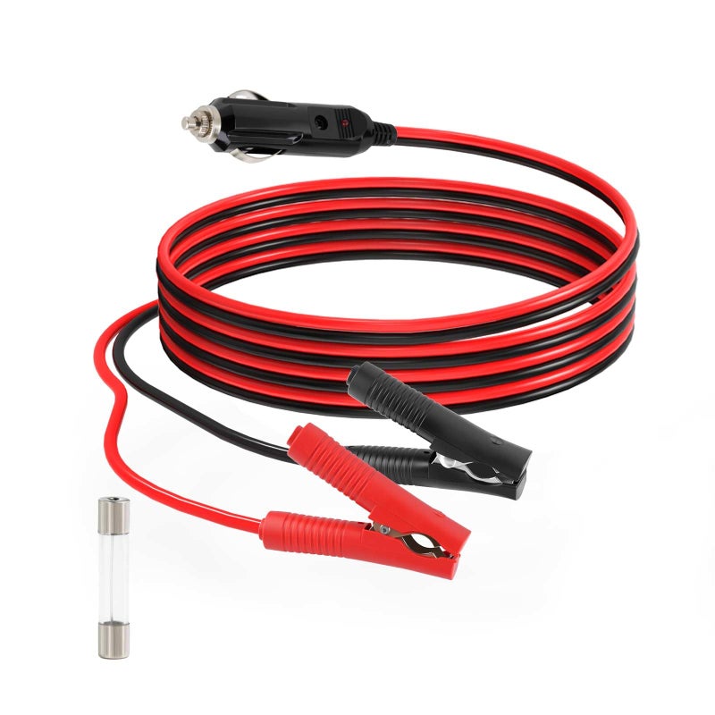 ELFCULB Alligator Clips to Male Cigarette Lighter 14AWG Battery Clamps to Male 12V Cigarette Plug for Boat Cars UTV5FT - Image 3