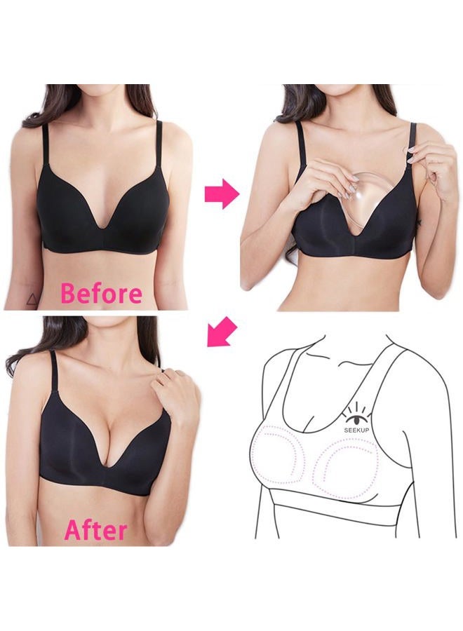 SEEKUP Women Thick Silicone Bra Pads Inserts Breast Enhancer Chest Padding Bust Push up Pads for B-C Cup, Transparent L - Image 4