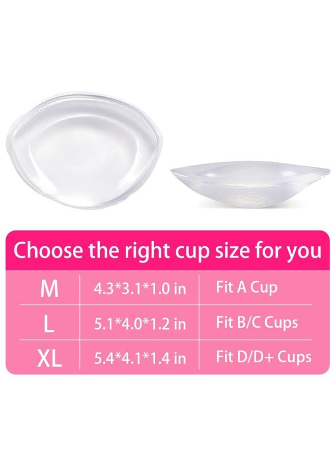 SEEKUP Women Thick Silicone Bra Pads Inserts Breast Enhancer Chest Padding Bust Push up Pads for B-C Cup, Transparent L - Image 3