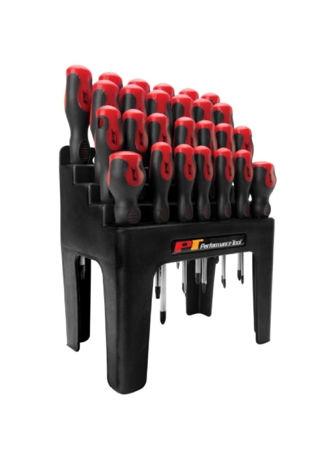 ACE 26-Piece Screwdriver Set with Storage Rack Red and Black 36.576 x 25.654 x 13.97 cm W1726 - Image 1