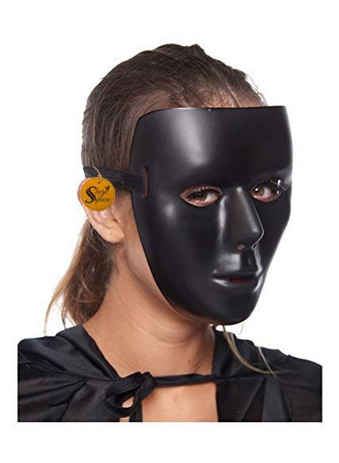 sage square stoneman vendetta comic face mask fawkes mask anonymous vip edition face-mask perfect fit cosplay v for vendetta (black) (pack of 1)- Multi color - Image 1