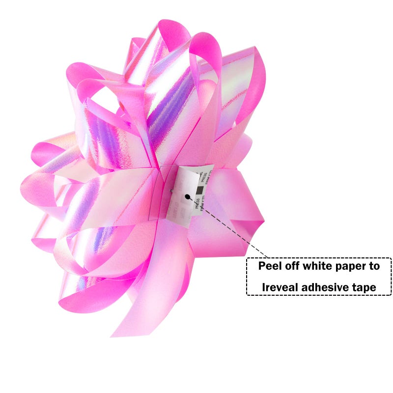 WRAPAHOLIC 14 Pcs Gift Bows Assortment - 12 Multi Colored Assorted Size Gift Bows (Purple, Pink, White, Rose Gold, Silver) and 2 Crimped Curling Ribbons, Perfect for Christmas, Holiday, Party - Image 2