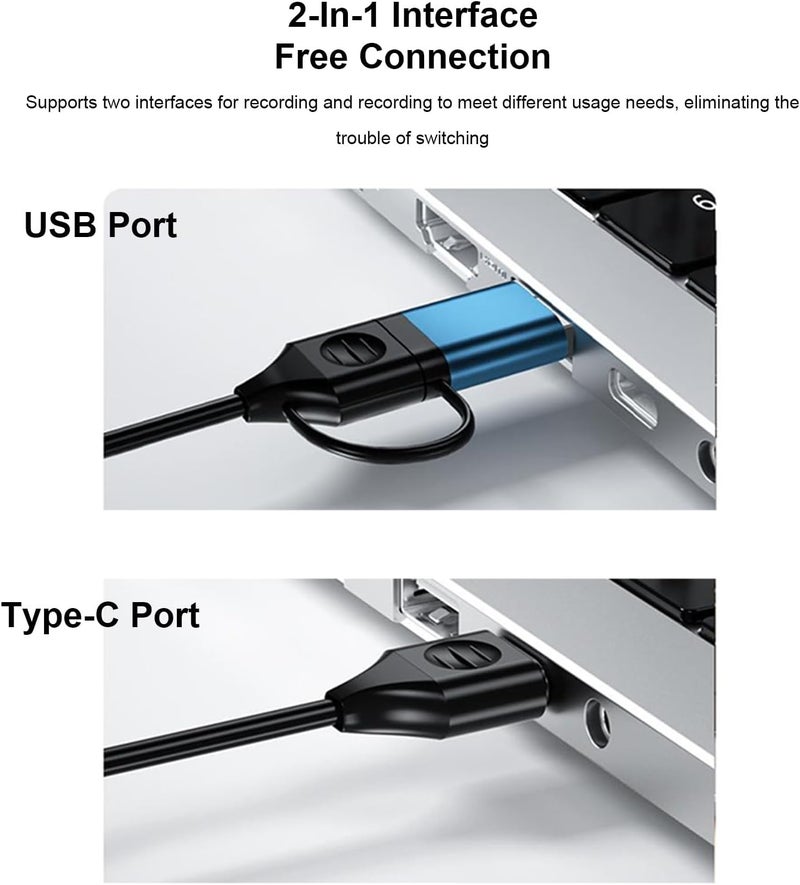بطاقة التقاط فيديو USB3.0، بطاقة تحويل HDMI إلى Type C لتسجيل الفيديو في مؤتمرات الفيديو، التدريس، الألعاب، دعم لمدخلات 4K ومخرجات 1080P - Image 2