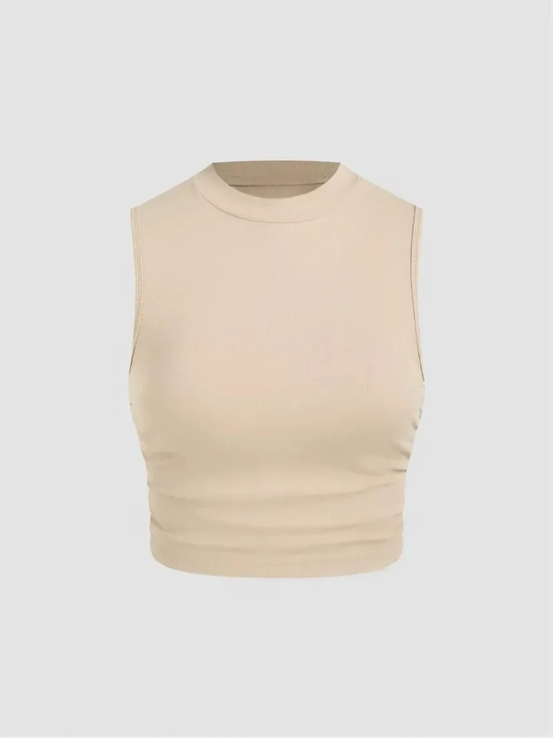 HICCUP Solid Ruched-Detail Blouse