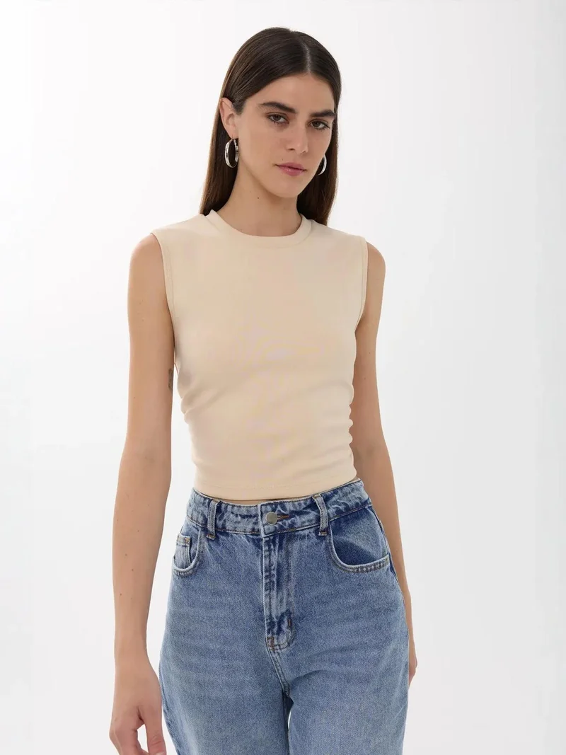 HICCUP Solid Ruched-Detail Blouse