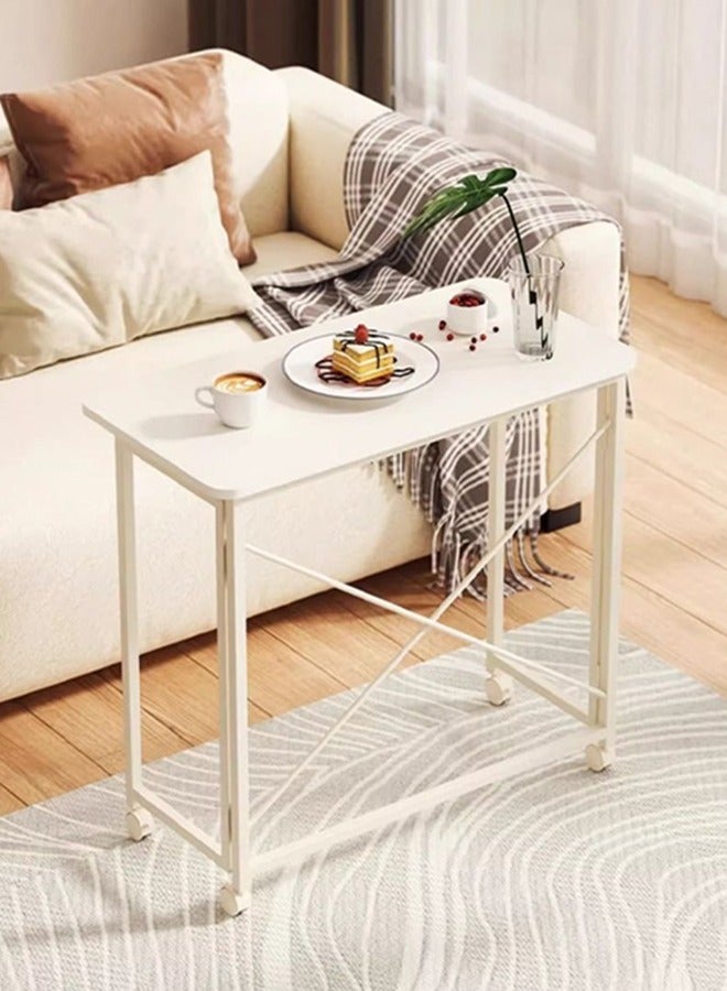 Game Table, 360° Rotation Folding Study Table with Lockable Caster Wheels, Mobile Office Desk for Office, Bedroom, Living Room - Image 1