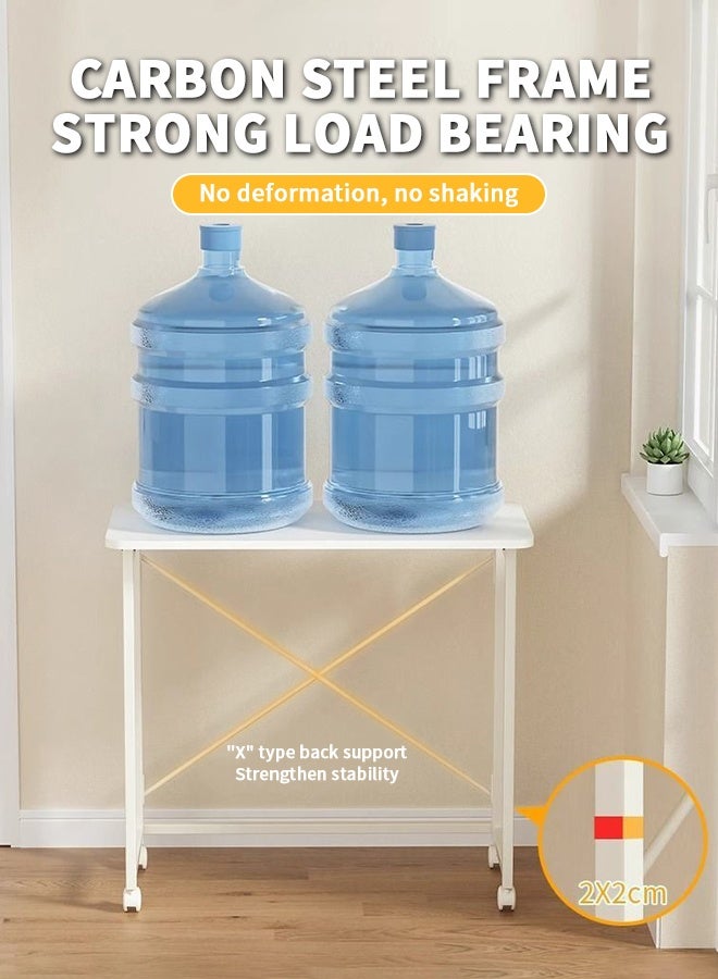 Game Table, 360° Rotation Folding Study Table with Lockable Caster Wheels, Mobile Office Desk for Office, Bedroom, Living Room - Image 5