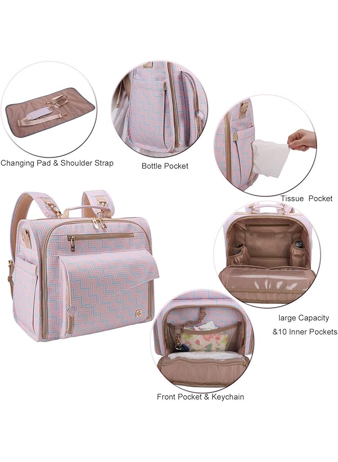 إيروريكس حقيبة ظهر للحفاضات مع دعم كبير لعربة الأطفال تم تحويلها إلى حقيبة حمل - Image 3