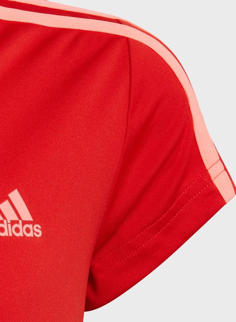 Adidas Youth Designed 2 Move 3-Stripe T-Shirt