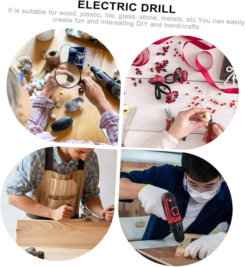 USB قابلة لإعادة الشحن مثقاب كهربائي صغير أداة دوارة 15 قطعة مجموعة ملحقات - Image 4