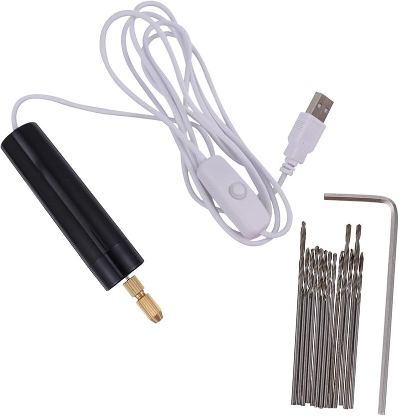 USB قابلة لإعادة الشحن مثقاب كهربائي صغير أداة دوارة 15 قطعة مجموعة ملحقات - Image 1