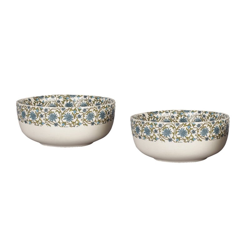 Miah Decor Stoneware Md-83 Decal Serving Bowls, Set of 2, Multicolor-Color - Image 3