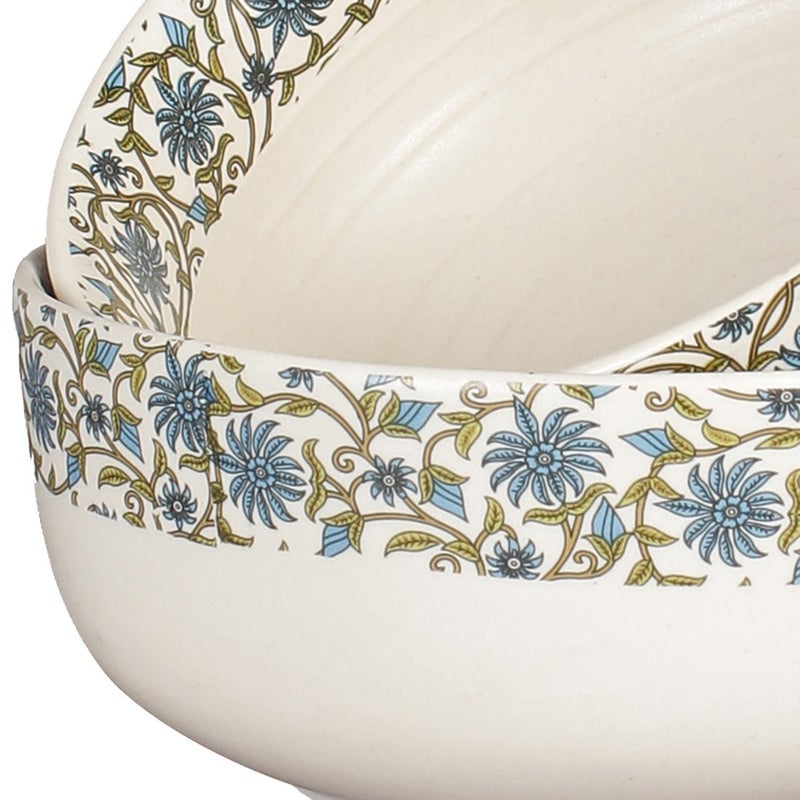 Miah Decor Stoneware Md-83 Decal Serving Bowls, Set of 2, Multicolor-Color - Image 4