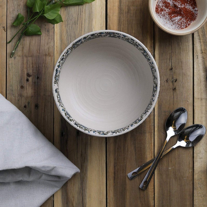 Miah Decor Stoneware Md-83 Decal Serving Bowls, Set of 2, Multicolor-Color - Image 1