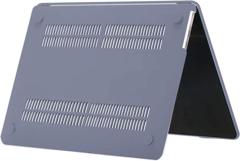 سيفن لاين متوافق مع حافظة MacBook Air M3 15 بوصة 2025 2024 2023 لـ Mac Air 15.3 بوصة موديل M2 A2941/A3114/A3241 حافظة صلبة غير لامعة للكمبيوتر المحمول مع غطاء لوحة مفاتيح، رمادي لافندر - Image 4