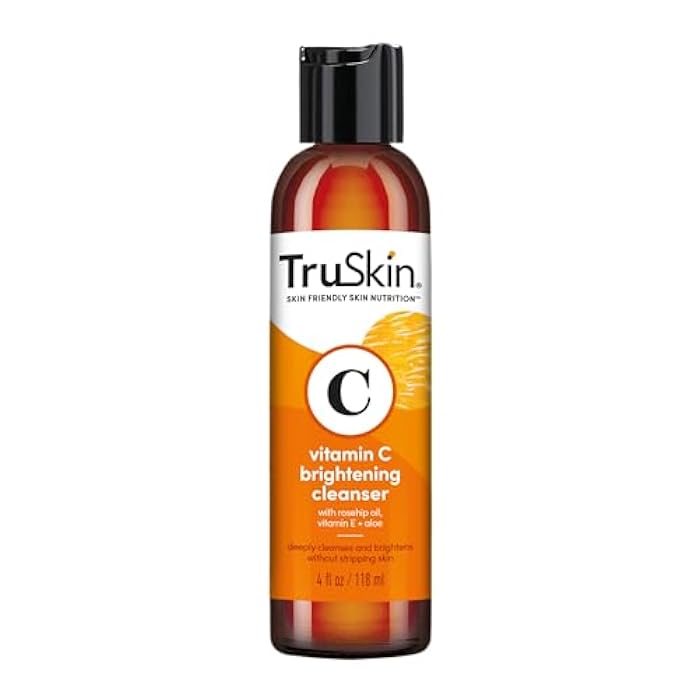 TruSkin Vitamin C Cleanser for Face - Brightening Face Wash with Vitamins C & E, Rosehip Oil, Aloe Vera and MSM - Deep Clean and Refresh for Radiant, Healthy-Looking Skin, 4 fl oz - Image 1