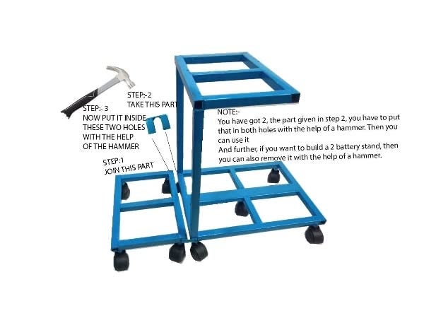 HIMAJI It Custom Inverter Battery Trolley in Metal with Twin Caster Wheels Heavy Duty Super Quality Suitable for All Type of Inverter Batteries - Image 2