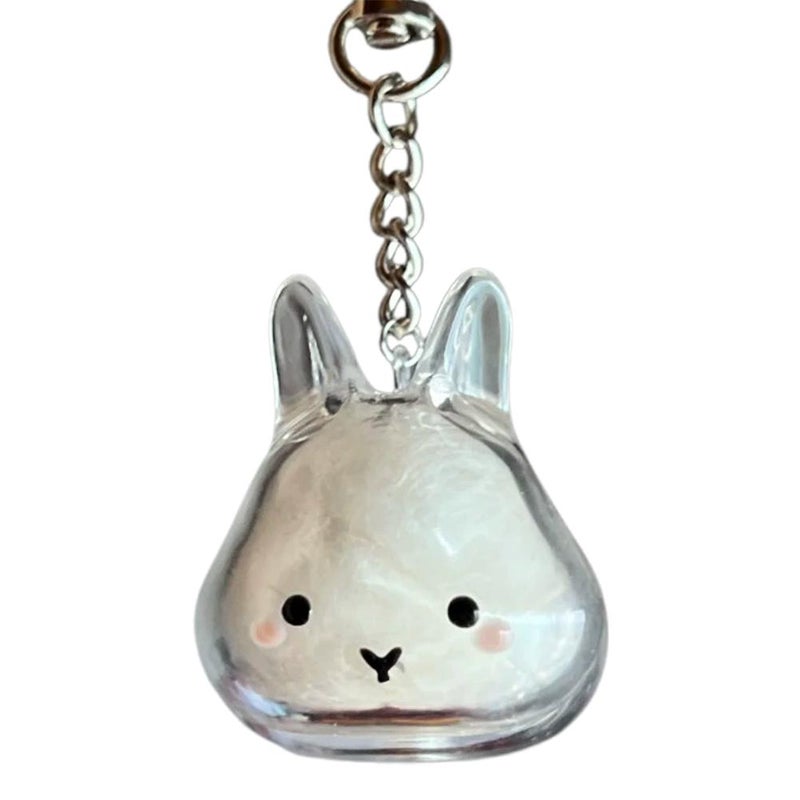 Transparent rabbit fur storage box, captivating capsule toy, rabbit fur storage, souvenir/collectible bag, keychain, charm. - Image 2