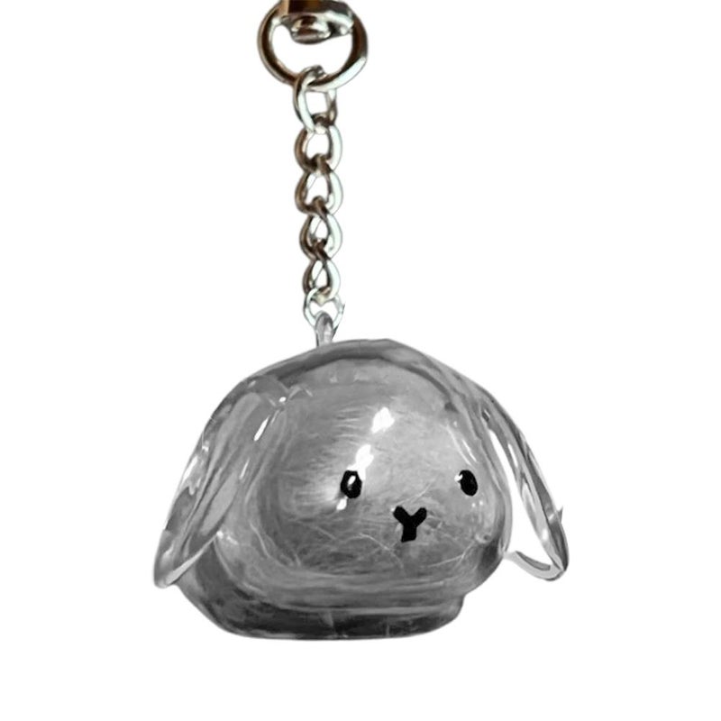 Transparent rabbit fur storage box, captivating capsule toy, rabbit fur storage, souvenir/collectible bag, keychain, charm. - Image 4
