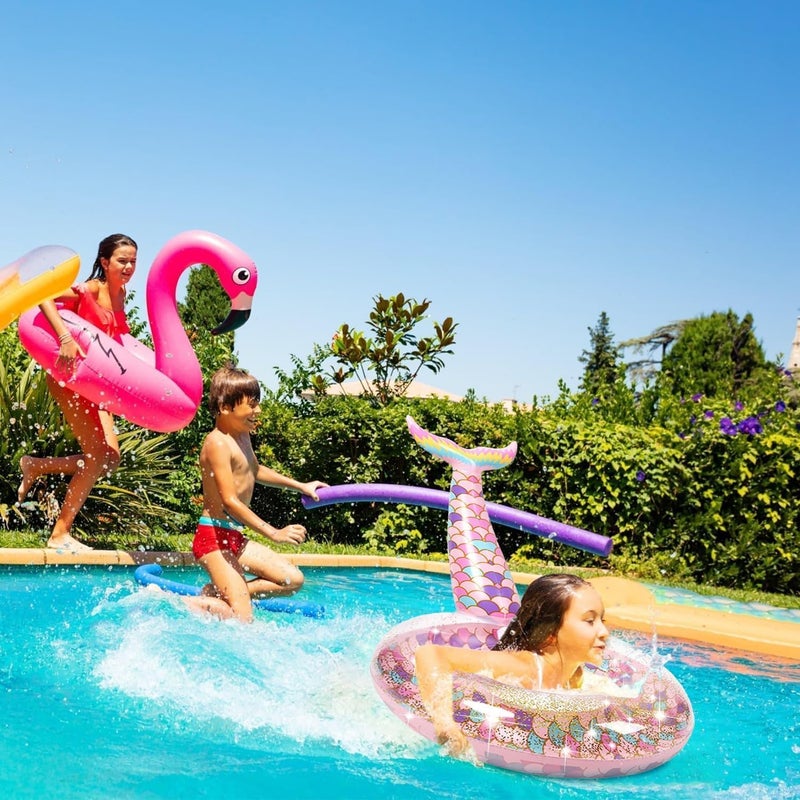 PINKE Inflatable Swimming Ring, Cute Pool Float Tube Decorations Swim Tubes Outdoor Inflatable Summer Lake Beach Water Floats Pool Rafts Party Supplies for Adults Kids Water Activities - Image 2
